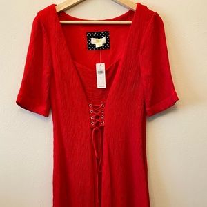 Brand new fire engine red dress from Maeve Anthropologie.